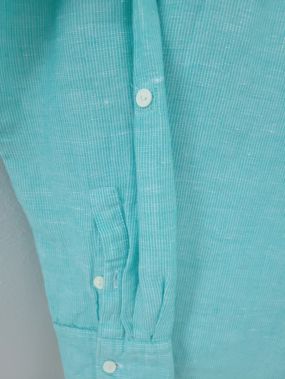 BANANA REPUBLIC Womens Mint Linen-Cotton Soft Wash Shirt | Size Medium - Picture 5 of 9